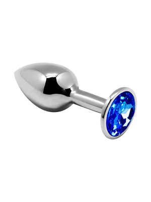 Металева анальна пробка з кристалом Alive Mini Metal Butt Plug Blue L | 6718753