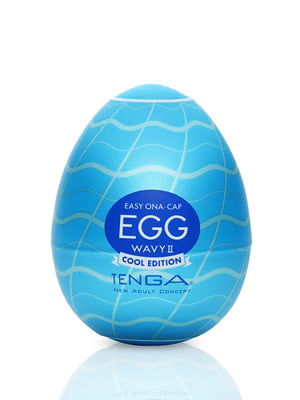 Мастурбатор-яйце Tenga Egg Wavy II Cool з подвійним хвилястим рельєфом та охолоджувальним ефектом | 6719190