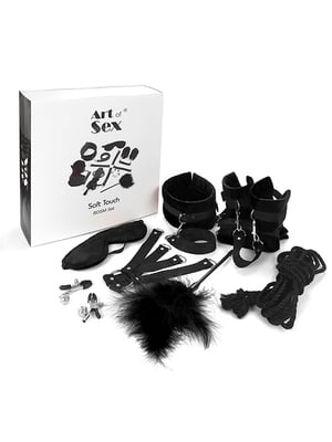 Набір БДСМ Art of Sex - Soft Touch BDSM Set, 9 предметів, Чорний | 6719194