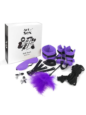 Набір БДСМ Art of Sex - Soft Touch BDSM Set, 9 предметів, Фіолетовий | 6719196