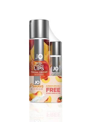 Комплект смакових лубрикантів System JO GWP — Peaches & Cream — Peachy Lips 120 мл & H2O Vanilla 30 | 6719329