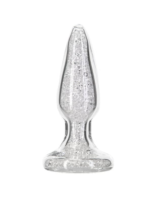 Скляна анальна пробка Pillow Talk Fancy Luxurious Glass Anal Plug, ⌀3,1см, віброкуля в подарунок | 6719379