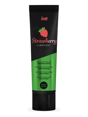 Лубрикант на водній основі Intt Strawberry (100 мл), смак та аромат полуниці, без цукру | 6719605