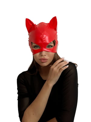 Лакована маска "Кішка" D&A червона | 6719846