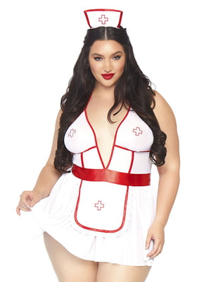 Костюм медсестри Leg Avenue Nightshift Nurse XL/XXL, сукня, трусики, шапочка | 6720127
