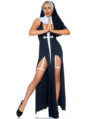 Костюм монашки-грішниці Leg Avenue Sultry Sinner L, сукня, головний убір, комір | 6720158