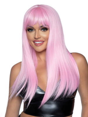 Довга рожева перука Leg Avenue Long straight bang wig, гладенька, 61 см | 6720174