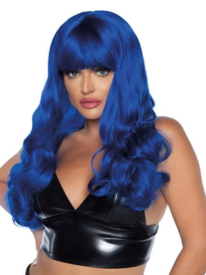 Хвиляста перука Leg Avenue Misfit Long Wavy Wig Blue, довга, реалістичний вигляд, 61 см | 6720231