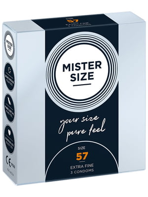 Презервативи Mister Size - pure feel - 57 (3 condoms), товщина 0,05 мм | 6720254