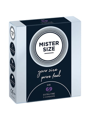 Презервативи Mister Size - pure feel - 69 (3 condoms), товщина 0,05 мм | 6720257
