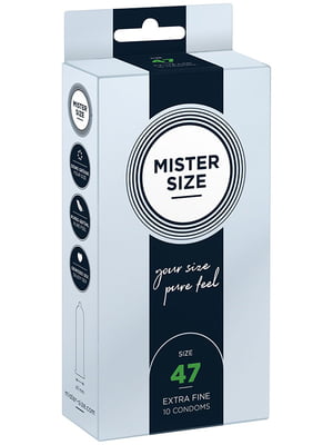 Презервативи Mister Size - pure feel - 47 (10 condoms), товщина 0,05 мм | 6720261