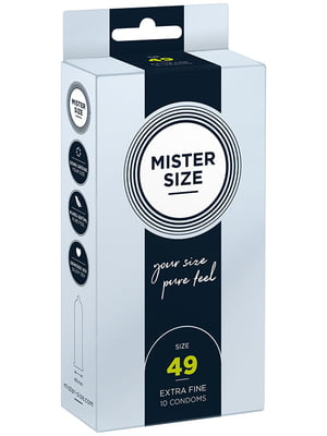 Презервативи Mister Size - pure feel - 49 (10 condoms), товщина 0,05 мм | 6720262
