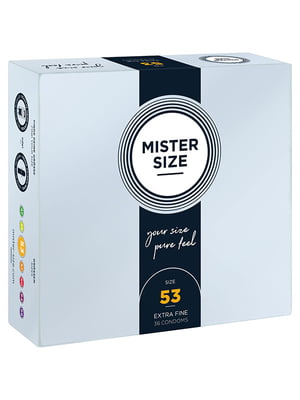 Презервативи Mister Size - pure feel - 53 (36 condoms), товщина 0,05 мм | 6720270
