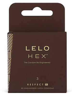Презервативи LELO HEX Condoms Respect XL 3 Pack, тонкі та суперміцні, збільшений розмір | 6720350
