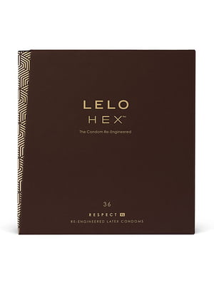 Презервативи LELO HEX Condoms Respect XL 36 Pack, тонкі та суперміцні, збільшений розмір | 6720351