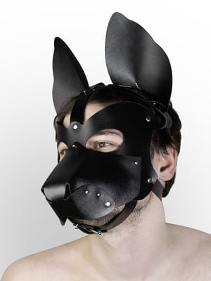 Шкіряна маска собаки 2в1 Feral Feelings, знімна морда | 6720444