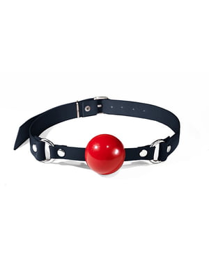 Кляп силіконовий Feral Feelings Silicon Ball Gag Black/Red, чорний ремінець, червона кулька | 6720463