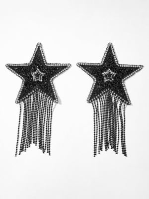 Пестис-зірки з бахромою JSY Nipple Sticker RT236112 Black, стікери | 6720520