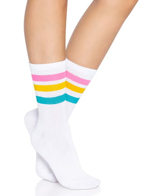 Шкарпетки жіночі в смужку Leg Avenue Pride crew socks Pansexual, 37–43 розмір | 6720697