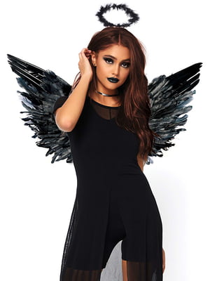 Крила чорного ангела Leg Avenue Angel Accessory Kit Black, крила, німб | 6720706