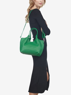 Шкіряна зелена сумка тоут середнього розміру | 6721763