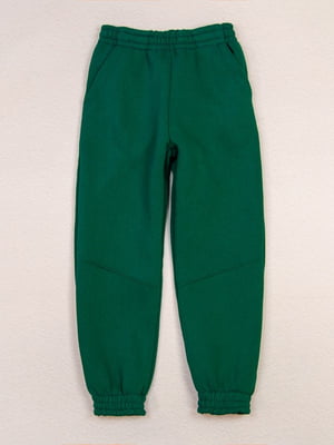Зелені спортивні штани з кишенями та манжетами | 6722010