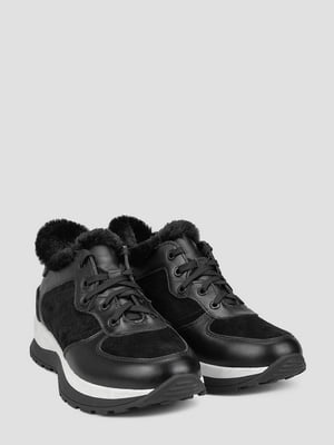 Комбинированные зимние кроссовки черного цвета | 6722271
