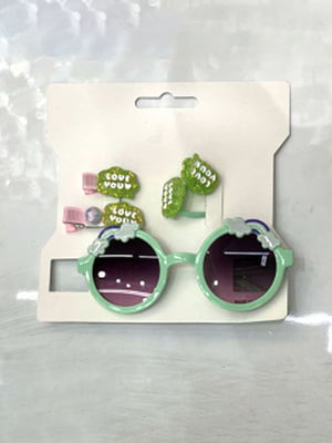 Набір для дівчаток 5 предметів: сонцезахисні окуляри та заколки | 6723473