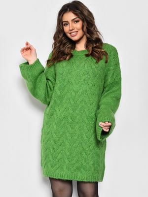 Сукня-светр зелена | 6725576
