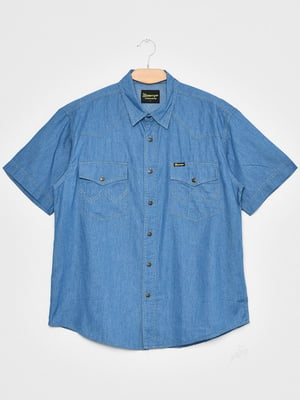 Рубашка однотонная голубая | 6725676