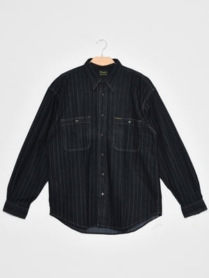 Рубашка батальная джинсовая черная | 6725697