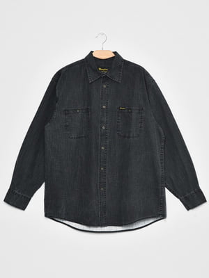 Сорочка батальна джинсова темно-сірого кольору | 6725707