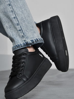 Кроссовки черные на шнуровке | 6725724