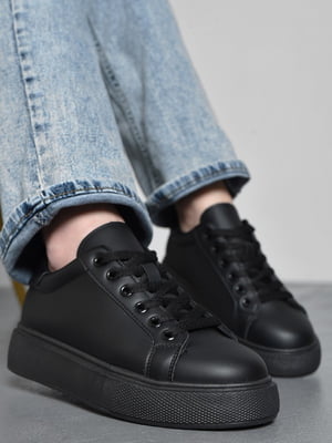 Кросівки чорні на шнурівці | 6725726