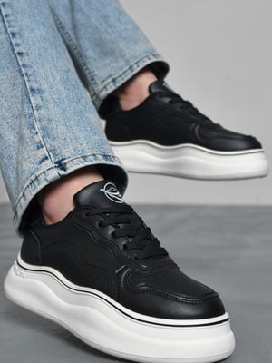 Кросівки чорні на білій підошві | 6725737