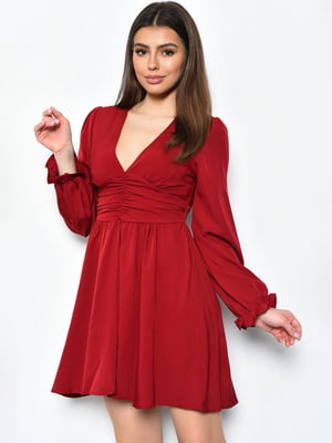 Платье А-силуэта шифоновое красное | 6725828
