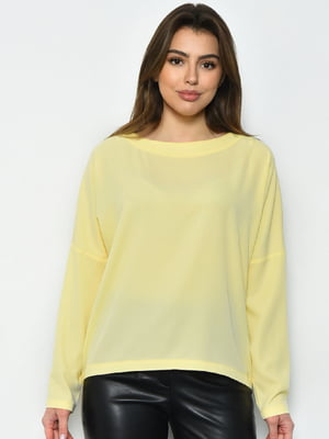 Блуза однотонна жовта | 6725946