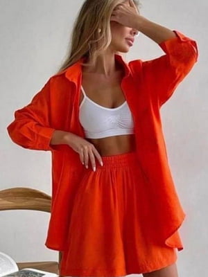 Костюм оранжевый: рубашка и шорты | 6726130