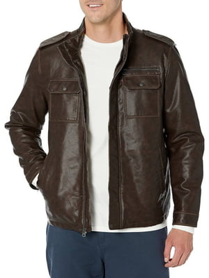 Куртка коричневая на молнии с воротником-стойкой | 6729678