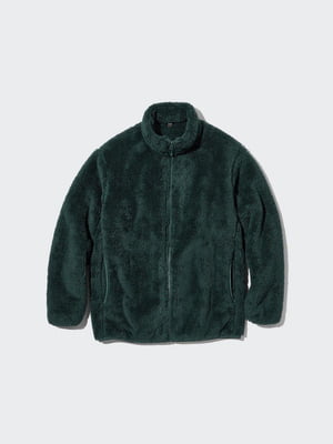 Зеленая куртка из искусственного меха  на молнии | 6729721