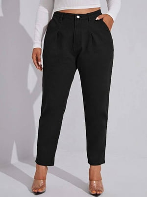 Теплі джинсові штани чорного кольору на флісі | 6730593