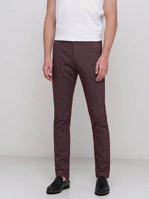 Бордовые классические брюки с карманами | 6726262
