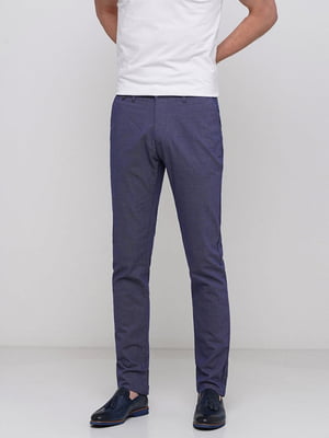 Синие классические брюки с карманами | 6726263