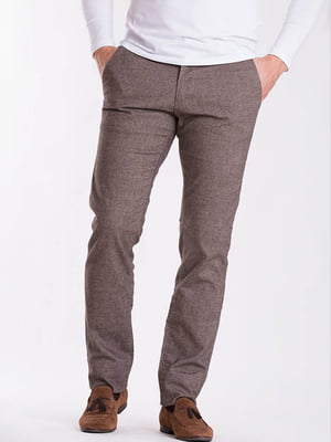 Коричневые классические брюки с карманами | 6726275