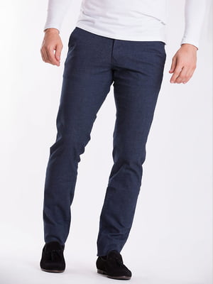 Синие классические брюки с карманами | 6726276