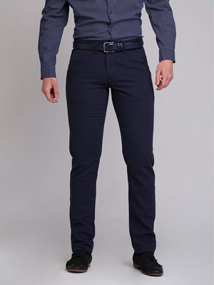 Темно-сині класичні штани з кишенями | 6726282