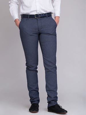 Синие классические брюки с карманами | 6726285