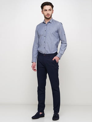 Синие классические брюки с карманами | 6726290