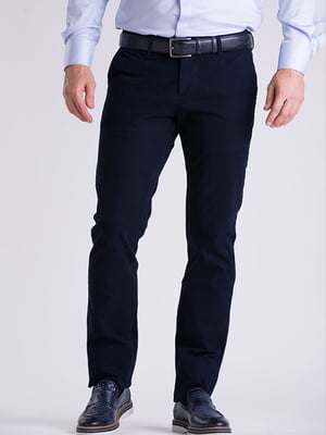 Синие классические брюки с карманами | 6726298