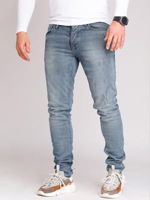 Світло-сірі прямі джинси | 6726329